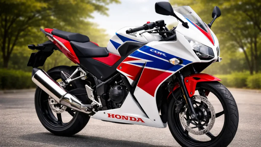 Moto esportiva Honda com design elegante.