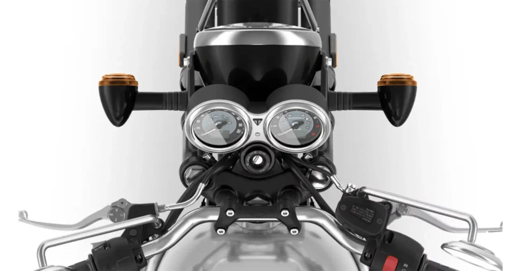 Detalhe do painel da Triumph Bonneville T100