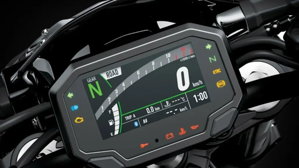 Detalhe do painel da Kawasaki Z900
