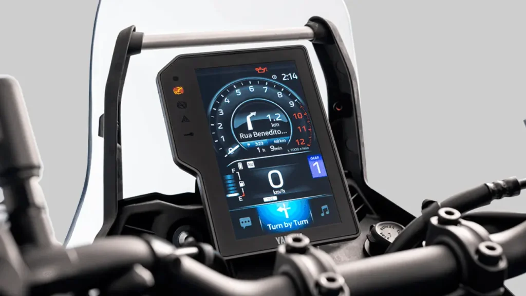 Detalhe do painel da Yamaha Ténéré 700